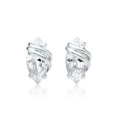 Double Wrap Marquise Cubic Zirconia Stud Earring