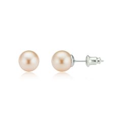 Peach Swarovski® Crystal Pearl Stud Earrings