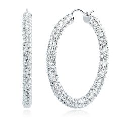 Show-Stopper Crystal Pave Hoop Earrings