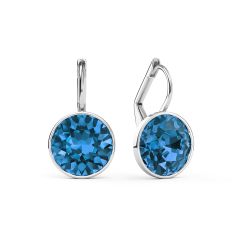 Bella Earrings with 4 Carat Sapphire Crystals Silver Plated