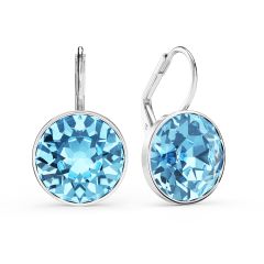 Bella Earrings with 8.5 Carat Aquamarine Swarovski® Crystal Rhodium Plated