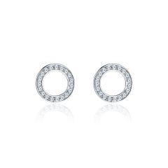 Open Circle Pave Earrings with Austrian Crystals MYJS WGP Bridal