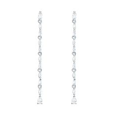 Louison Drop Earrings with CZ Rhodium Plated Bridal