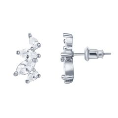 Kira Ear Climber with CZ Rhodium Plated