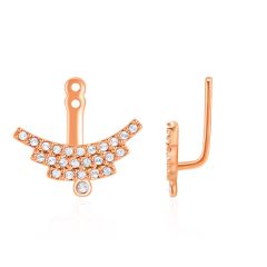 Elegance Pave Arc Ear Jacket with Swarovski Crystals Rose Gold Plated