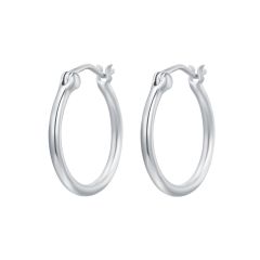 Minimal Mix Carrier Hoop Earrings 18mm Rhodium Plated