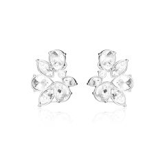 Quincey Mix Drop Carrier Earrings Rhodium Plated