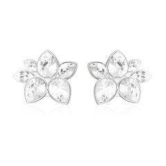 Robyn Mix Drop Carrier Earrings Rhodium Plated