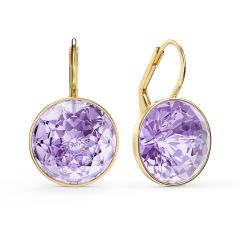 Bella Earrings with 10 Carat Violet Crystals Gold Plated