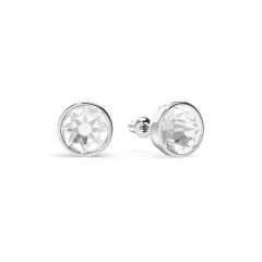 Mix Stud Carrier Earrings Clear Crystals Silver Plated