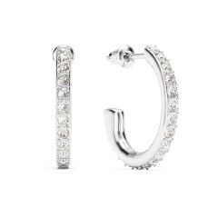 Eternity 18mm Mix Hoop Earrings Clear Crystals Rhodium Plated