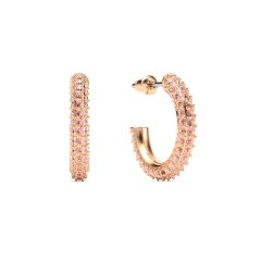 Pave Hoop Earrings Vintage Rose Crystals Rose Gold Plated