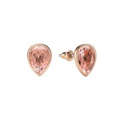 Teardrop Stud Earrings Vintage Rose Crystals Rose Gold Plated