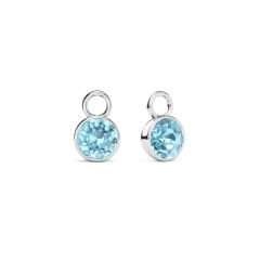 Bella 1 Carat Mix Charms with Aquamarine Swarovski Crystals Rhodium Plated