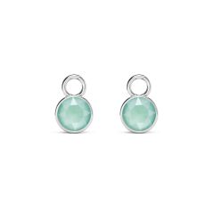 Bella Mix Charms with 1 Carat Swarovski Crystal Mint Green Rhodium Plated