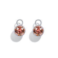 Bella Mix Charms with 1 Carat Swarovski Rose Peach Rhodium Plated