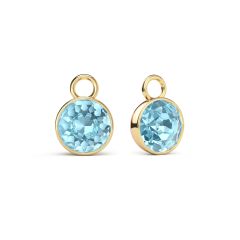 Bella 2 Carat Mix Charms with Aquamarine Swarovski Crystals Gold Plated