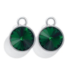 Rivoli Mix Charms with Swarovski Emerald Rhodium Plated