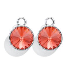 Rivoli Mix Charms with Swarovski Padparadscha Rhodium Plated