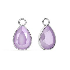 Statement Teardrop Mix Charms with Swarovski Crystal Lilac Shadow Rhodium Plated