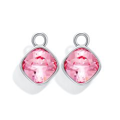 Cushion Mix Charms with Swarovski Light Rose Rhodium Plated