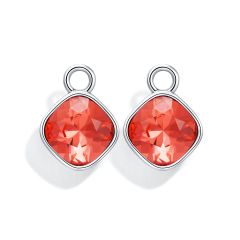 Cushion Mix Charms with Swarovski Padparadscha Rhodium Plated