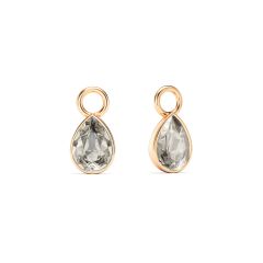 Petite Teardrop Mix Charms with Silver Shade Crystals Rose Gold Plated