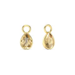 Petite Teardrop Mix Charms with Golden Shadow Crystals Gold Plated