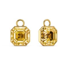 Asscher Mix Charms with Golden Shadow Crystals Gold Plated