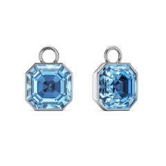 Asscher Mix Charms Light Sapphire Crystals Rhodium Plated