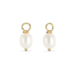 Petite Oval Freshwater Pearl Drop Mix Charm Gold plated