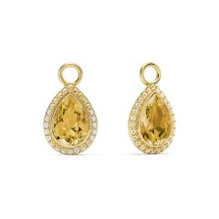 Teardrop Halo Mix Charms Crystal Golden Shadow Crystals Gold Plated