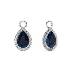 Teardrop Halo Mix Charms Montana Crystals Rhodium Plated