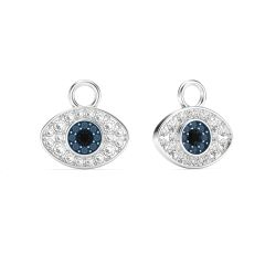 Evil Eye Mix Charms Blue Crystals Rhodium Plated