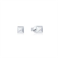 Square Pyramid Stud Earrings in Sterling Silver Rhodium Plated