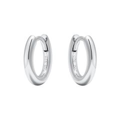 Minimal Mix Hoop Carrier Earrings in Sterling Silver Rhodium Plated