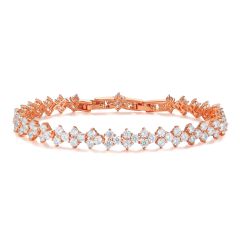 Victoria Regal Cubic Zirconia Tennis Bracelet Rose Gold Plated Bridal