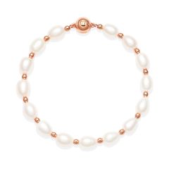 Cadence Freshwater Pearl Bracelet Rose Gold Plated