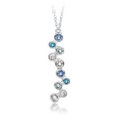 MYJS Fidelity Pendant with Blue Swarovski Crystals Bubbles Drop WGP Bridal