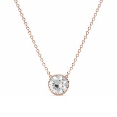 Bella 4 Carat Necklace Clear Crystal Rose Gold Plated