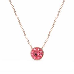 Bella Round 4 carat Necklace Rose Crystals Rose Gold Plated