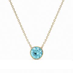 Bella 4 Carat Necklace Aquamarine Crystal Gold Plated