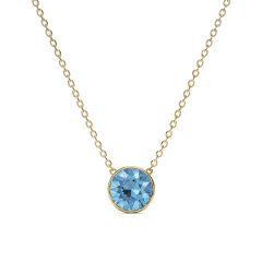 Bella 4 Carat Necklace Light Sapphire Crystal Gold Plated