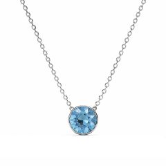 Bella 4 Carat Necklace Light Sapphire Crystal Rhodium Plated