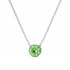 Bella 4 Carat Necklace Peridot Crystal Rhodium Plated