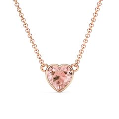 Heart Necklace Vintage Rose Crystals Rose Gold Plated