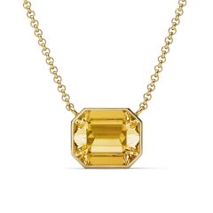 Octagon Necklace Crystal Golden Shadow Crystals Gold Plated