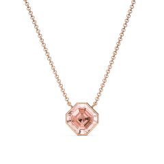 Asscher Necklace Vintage Rose Crystals Rose Gold Plated