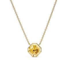 Asscher Necklace Crystal Golden Shadow Crystals Gold Plated