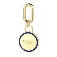 Personalised Enamel Circle Brass Pet Name Tag